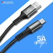 Yesido CA36 5A быстрое зарядное устройство Micro USB кабель для Xiaomi Redmi huawei samsung Быстрая зарядка USB кабель для передачи Данных Планшет USB шнур Кабели