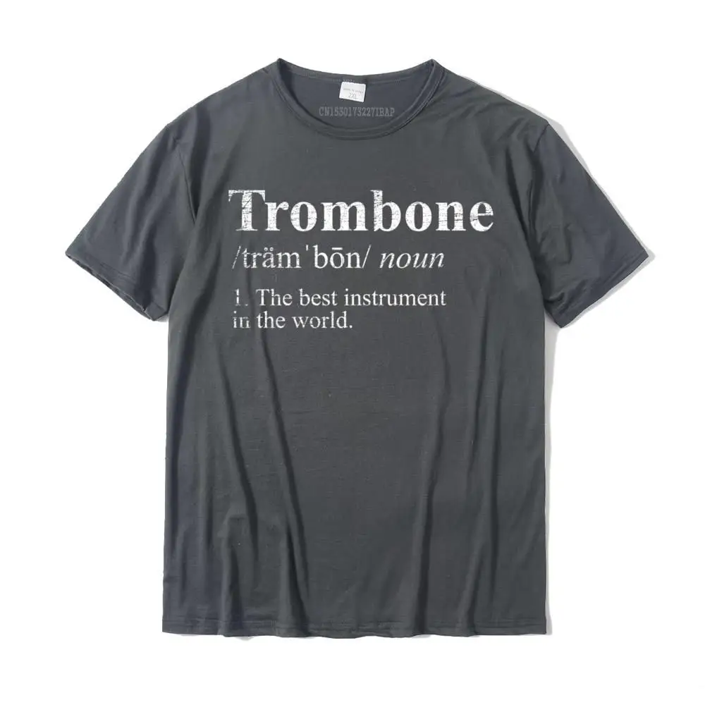  Men T Shirts Gift Casual Tops T Shirt All Cotton Round Neck Short Sleeve Printed On Clothing Shirt Summer/Autumn Trombone Hoodie - The Best Instrument In The World__28099 carbon