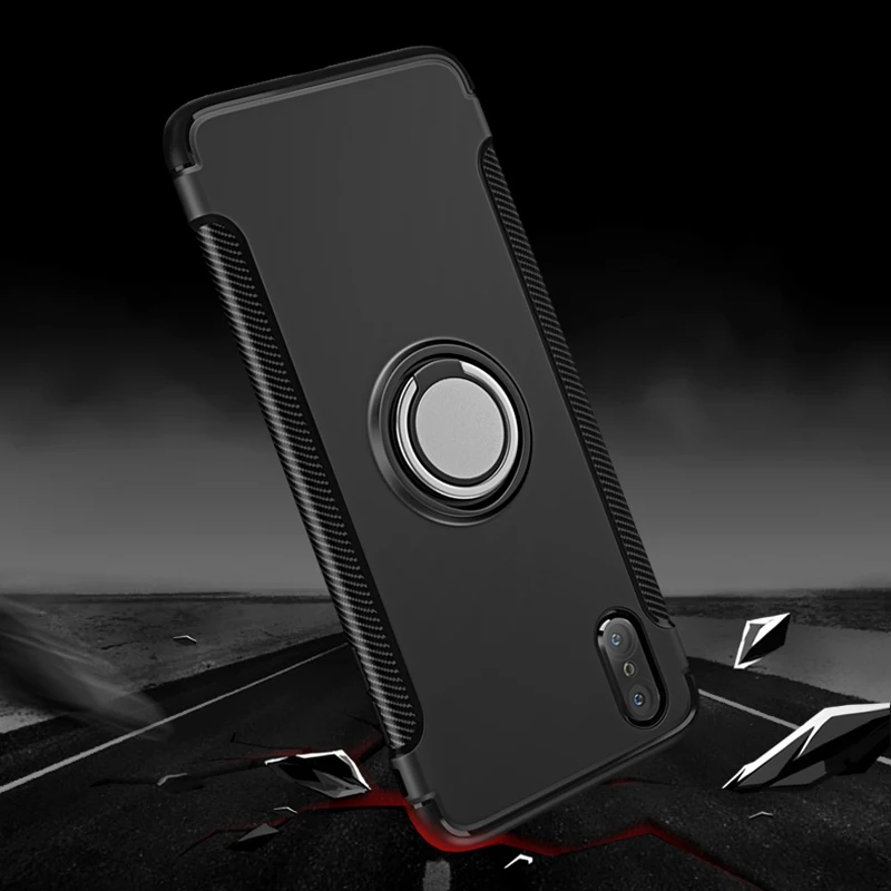 11 Универсальный магнитный автомобильный держатель чехол для iPhone X 7/8 Plus чехол 360 Вращающийся палец кольцо чехол для телефона