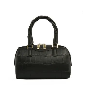 

Solid Stone Print Embossing Female Mini Boston Bags Crossbody Versatile Designer Handbag for Women 2020