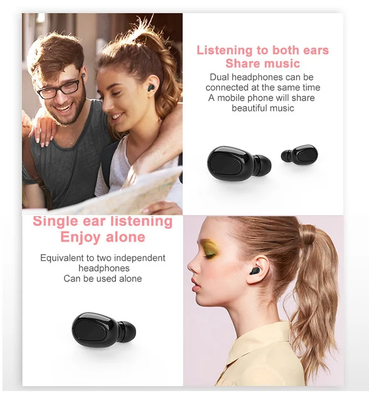 L21 Bluetooth 5,0 наушники 9D объемный звук HD бинауральные гарнитуры вызова наушники стерео гарнитура с зарядный чехол для спортзала бега спорта