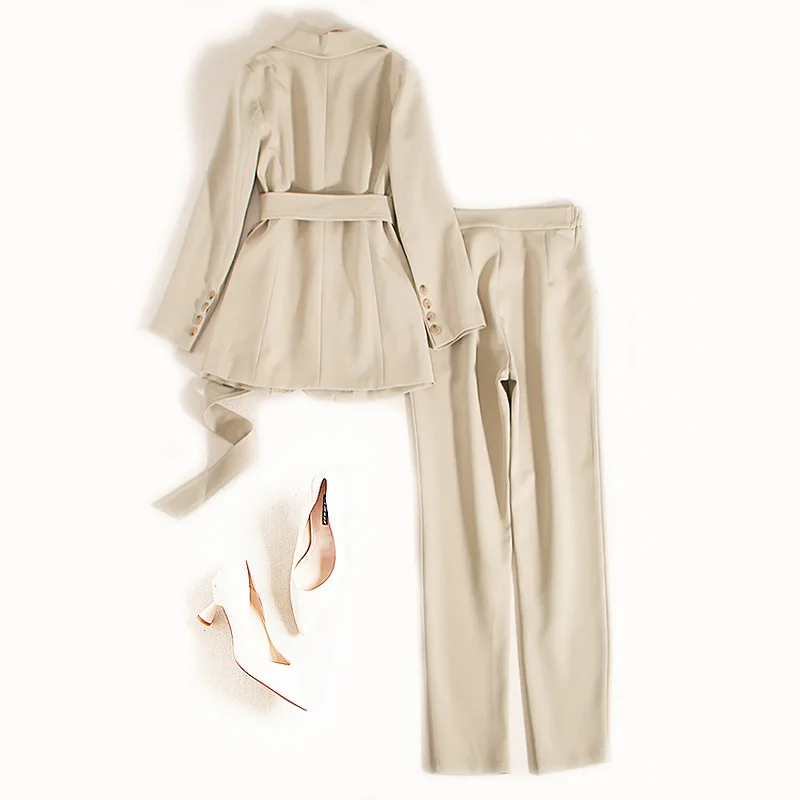 Женские Элегантные комплекты трусов, Офисная форма, рабочая одежда, повседневные комплекты из 2 предметов, блейзер и брюки, вечерние женские брючные костюмы