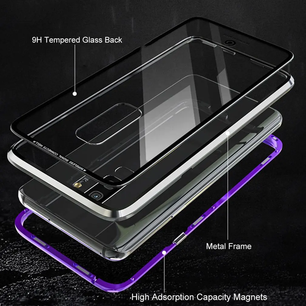 Магнитный адсорбционный флип-чехол для телефона samsung Galaxy S8 S9 Plus Note 8 мобильный чехол для телефона s Coque роскошный Магнитный стеклянный чехол