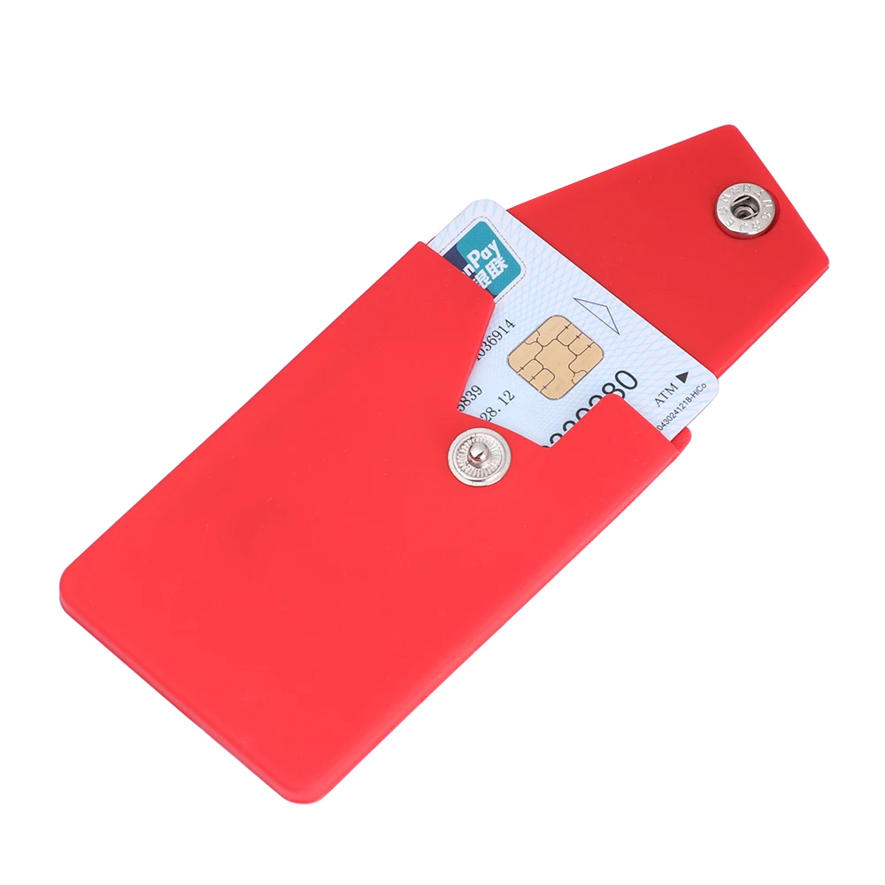 Credit Card Holder 1PC Unisex Adhesive Silicone Phone Card Holder Wallet with Snap Pocket Phone Back Stick-on Credit Card Holder for Smart wallet card holder card holder credit card holder credit card wallet card wallet
