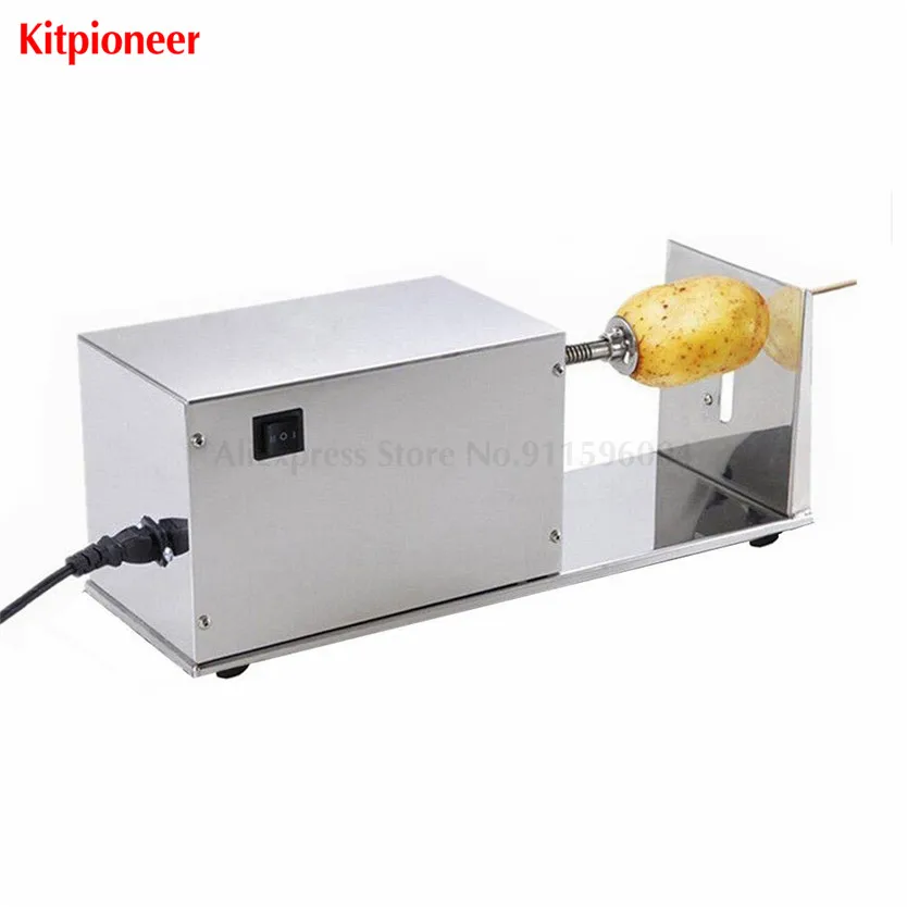 Stainless Steel ITOP Electric Twister Tornado Spiral Potato Slicer Cutter French Fries Cutter Vegetable Fruit Tools 50/60Hz