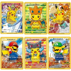 Cartes Pokemon de dessin animé Pikachu, cartes en métal doré Cosplay Super Mario Charizard Kawaii, cartes de Collection de jeu, cadeaux de noël, jouets pour enfants 