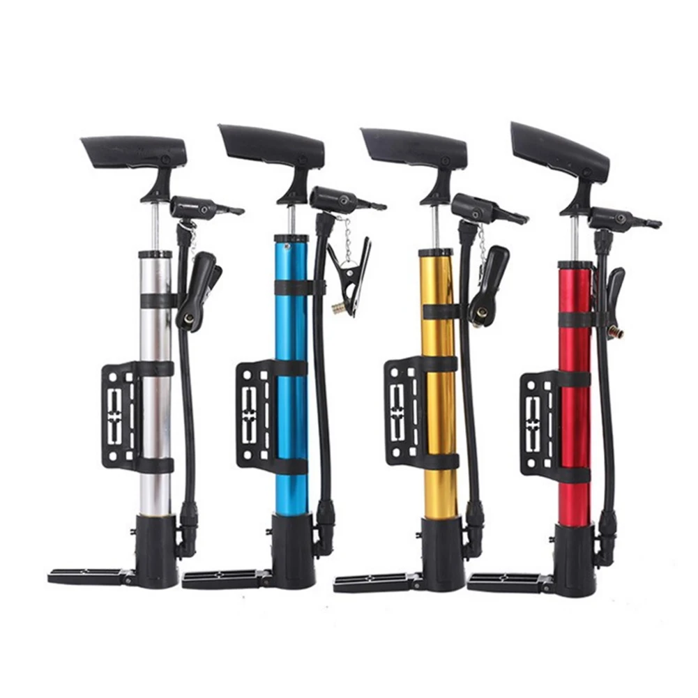 High Pressure Handheld Mini Bicycle Pump with Bracket Aluminium Alloy Floor Type Practical Foldable Pedal Portable Accessories