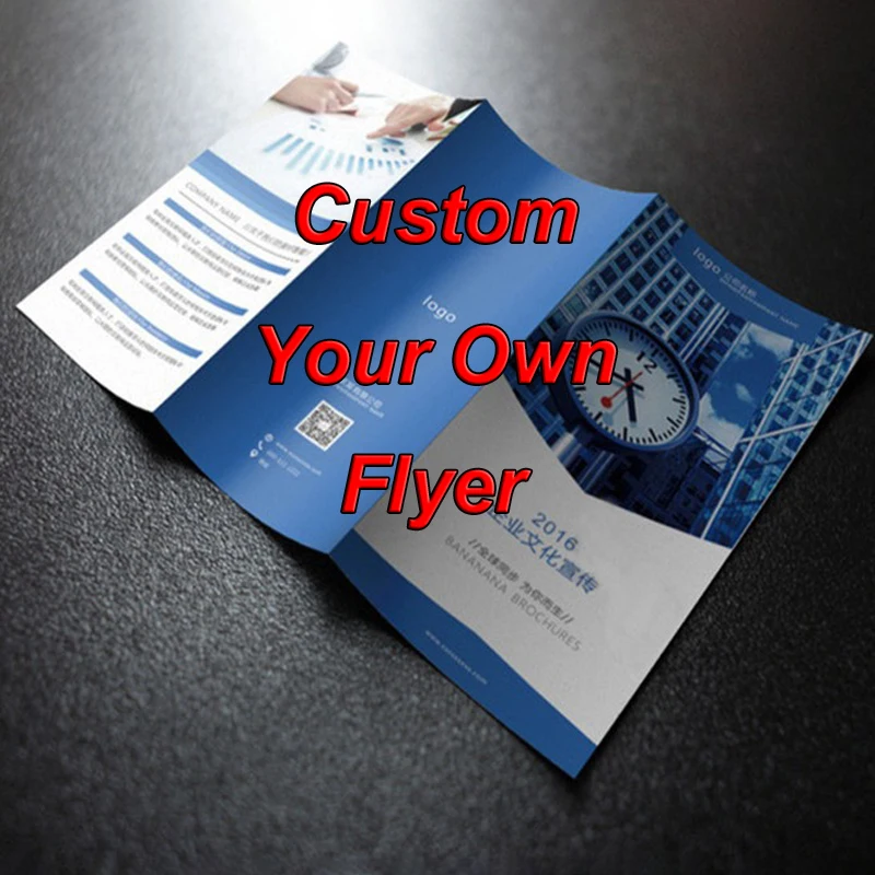 Custom Flyer Printing Customized Size and Design Full Color Coated Paper Leaflet Double Free Sample 