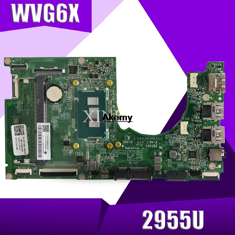 

WVG6X 0WVG6X CN-0WVG6X w Cel2955U CPU DA0ZM3MB8D0 Laptop Motherboard Mainboard for Dell Inspiron 11 3137 Notebook PC