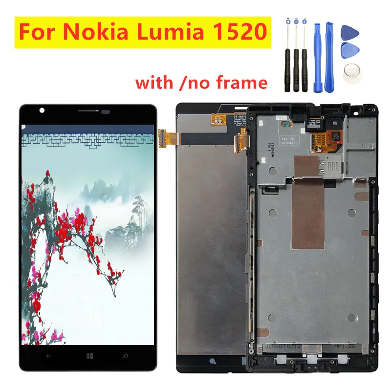 Для Nokia Lumia 1520 ЖК-дисплей сенсорный экран дигитайзер в сборе с рамкой бесплатные