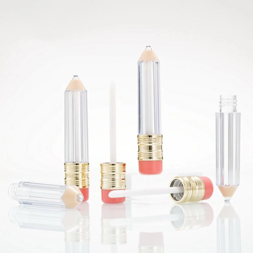 Empty Lip Gloss Tubes Lip Balm Tubes Pencil Shape Lipstick Refillable Bottles Vials Mini Sample Cosmetic DIY 1/5pcs refillable bottles plastic storage tubes