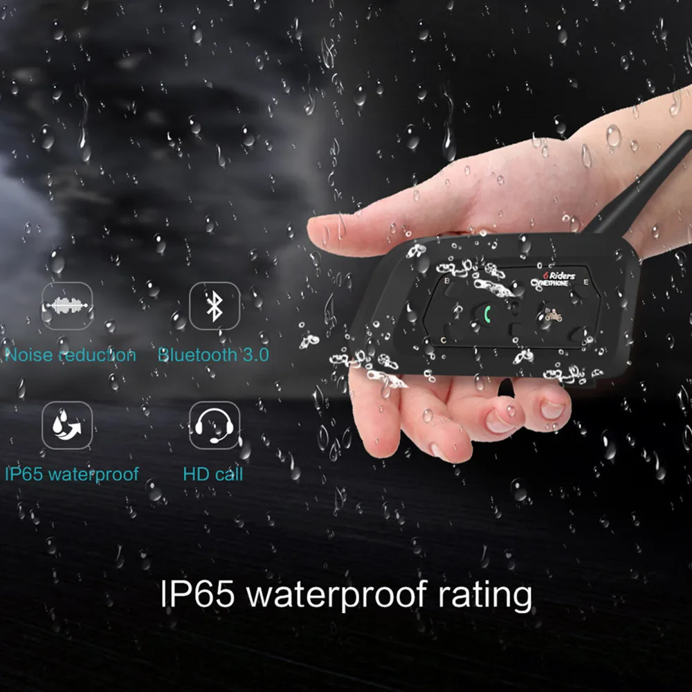 Intercomunicador Pro motocicleta 1200m casco inalámbrico Bluetooth Intercomunicador para 6 corredor