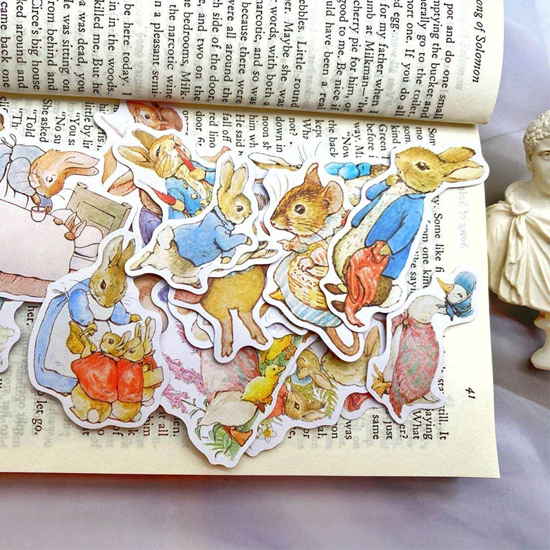 40PCS Vintage Bunny Sticker DIY scrapbook base collage junk diary happy plan phone computer gift sealing decoration sticker decorative stickers decorative labels stickers stationery stickers self adhesive stickers adhesive stickers animal stickers paper stickers cartoon stickers cartoon sticker