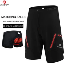 X-tiger men mtb ciclismo shorts com coolmax 5d gel acolchoado ciclismo underwear pro mountain bike solto ao ar livre shorts de descida(China)
