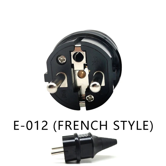 E-012 European Schuko 16A Power Plug IP44 Industry France/Germany Connector EU 2 Round Pins Adapter Type F AC Electrical Power 1 power plug socket