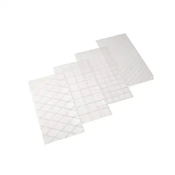 

4 Pcs Cake Embossing Mat Lattices Texture Mat Transparent Plastic Cake Mould Fondant Embossing Baking Mat DIY Cake Mold