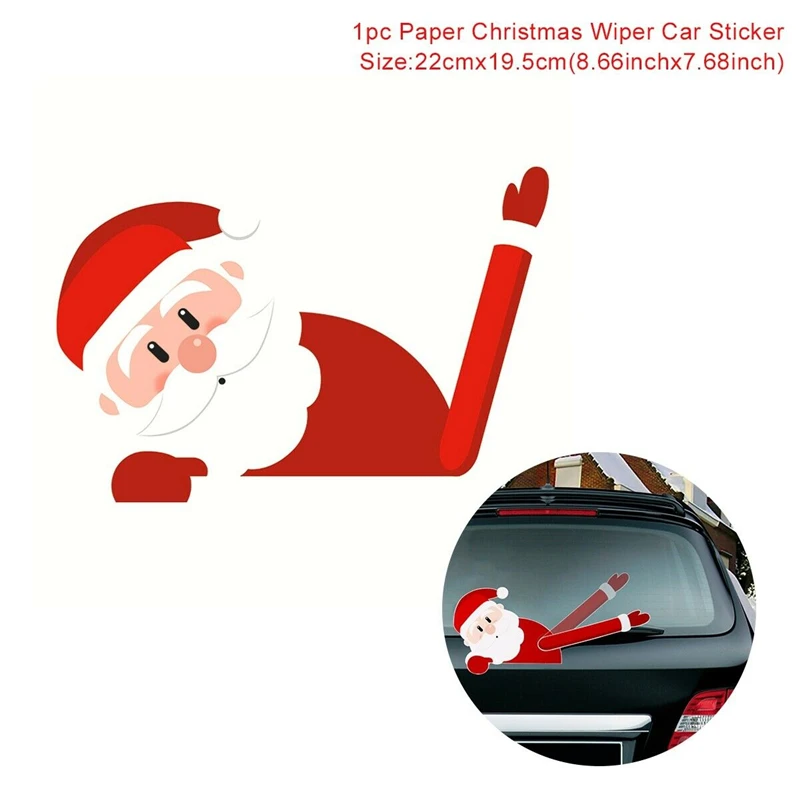 Высокое качество, Рождественское украшение, Санта Клаус, 3D ПВХ, развевающиеся наклейки на автомобиль, Стильные наклейки на лобовое стекло, украшение на заднее лобовое стекло - Цвет: 7