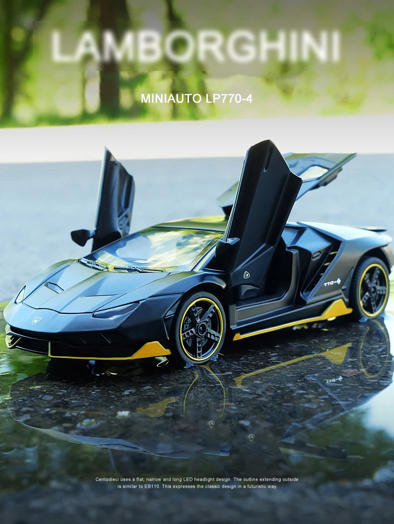 LP770 1:32 Lambor Car Alloy Sports Car Model Diecast Sound Super Racing Lifting Tail