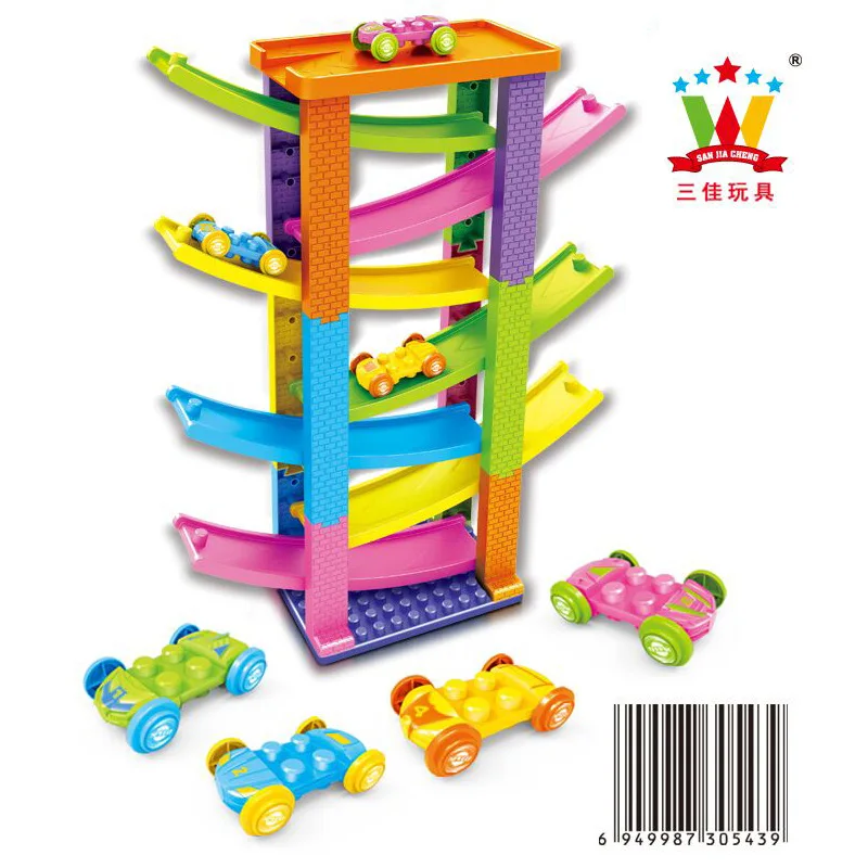 

Building Blocks Speed Skating Coaster Sanjia Toy Educational Boy Baby Toy Car Model Slippery Camera Track Children Car