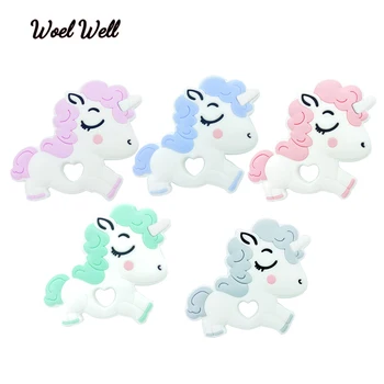 

Baby Silicone Unicorn Teether Cute Babi Teething Toys Silicon Animal Beads DIY Solar Pendant Newborn Food Grade Chew Teeth Toy