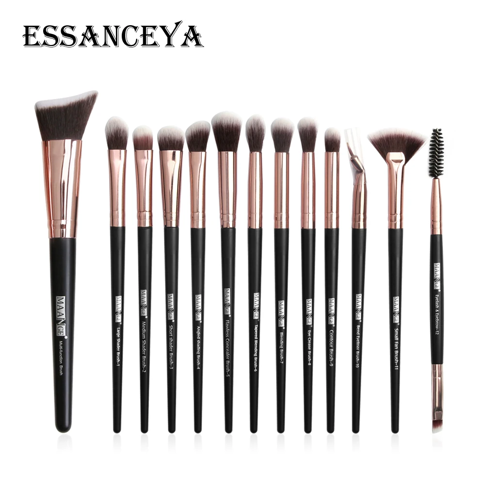 ESSANCEYA 1/12/13 шт. кисти для макияжа Инструменты Румяна Пудра кисть для растушевки теней для век ресниц кисти для макияжа Набор косметики Наборы - Handle Color: 13pcs
