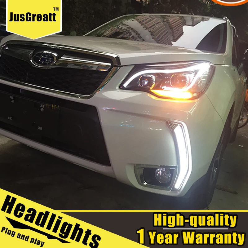 Пара для Subaru Forester светодиодный фары 201- Forester HID фары биксеноновые фары Противотуманные фары Дневные ходовые огни двойные линзы