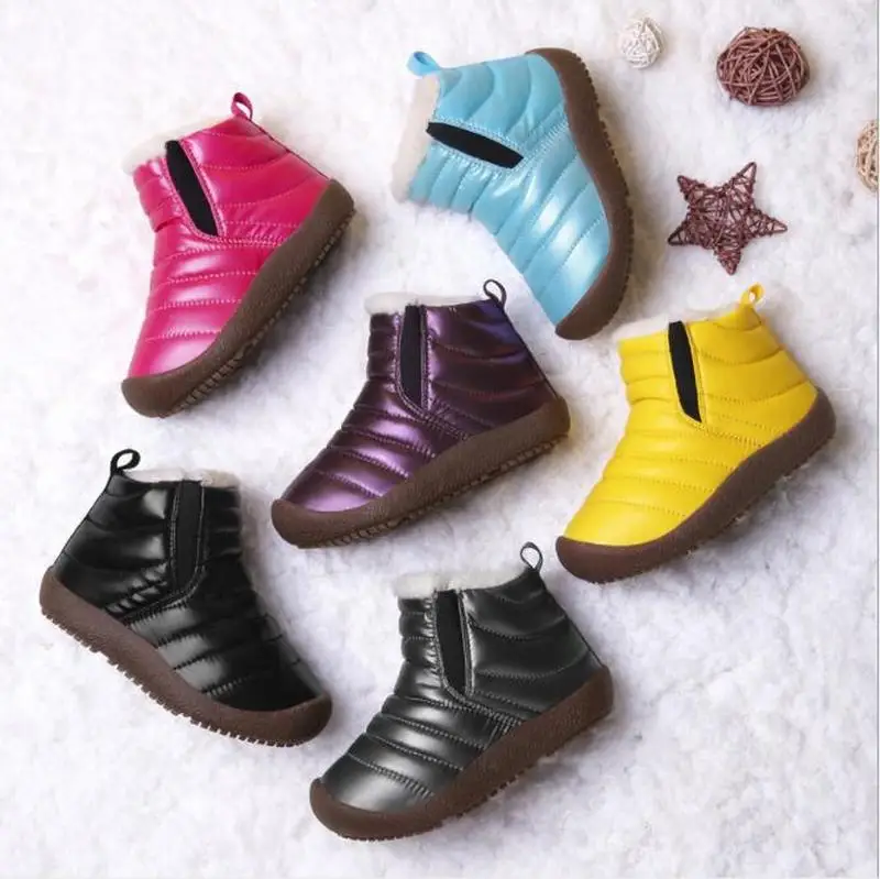 Winter Boots Kids Snow Boots Children Plush Ankle High Top waterproof Boots Cotton Shoes girl Soft Comfortable Boots Child Botas