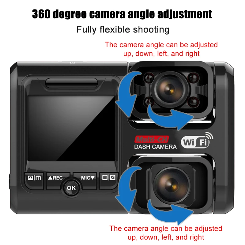 New 360 degree panorama 4K 2160P ADAS WIFI GPS Dual lens car DVR Sony IMX323 sensor HD 24H Parking night vision camera recorder