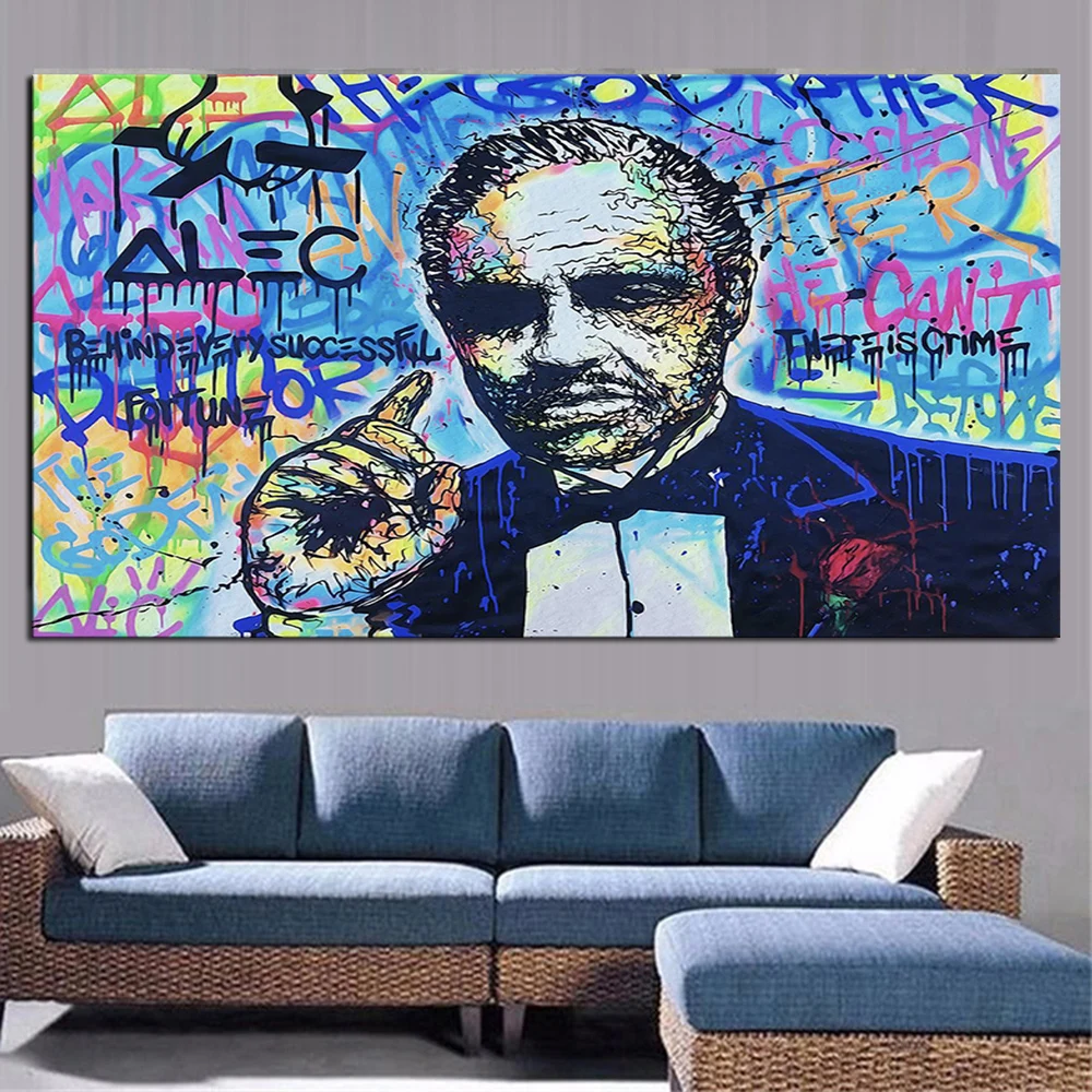 

Monopolyingly Art Canvas Painting Street Artist Scrooge Mcduck Dollar Sign Statue Poster Wall Picture for Living Room No Frame