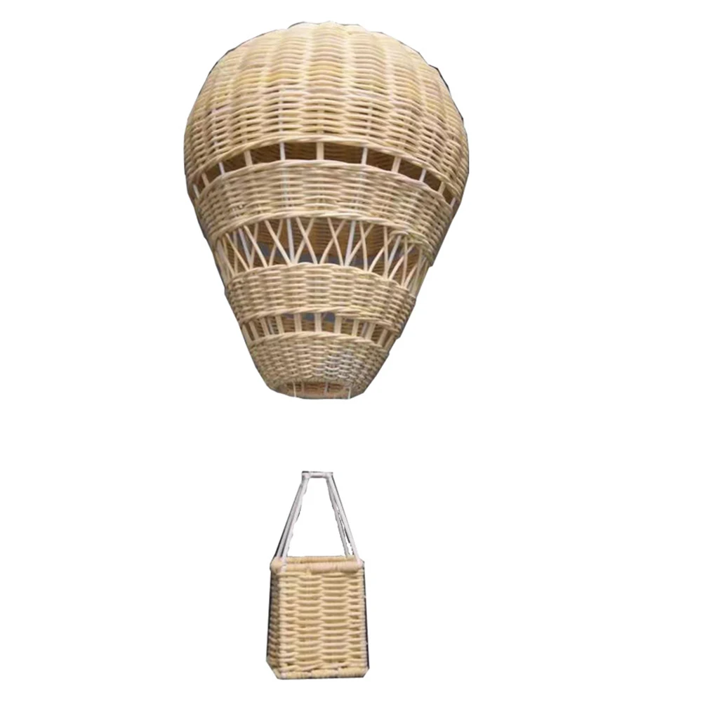 Nordic Hand-woven rattan Hot Air Balloon Kids Room Wall Decorations Bohemia Nursery Decor Photo Props Christmas Ornament