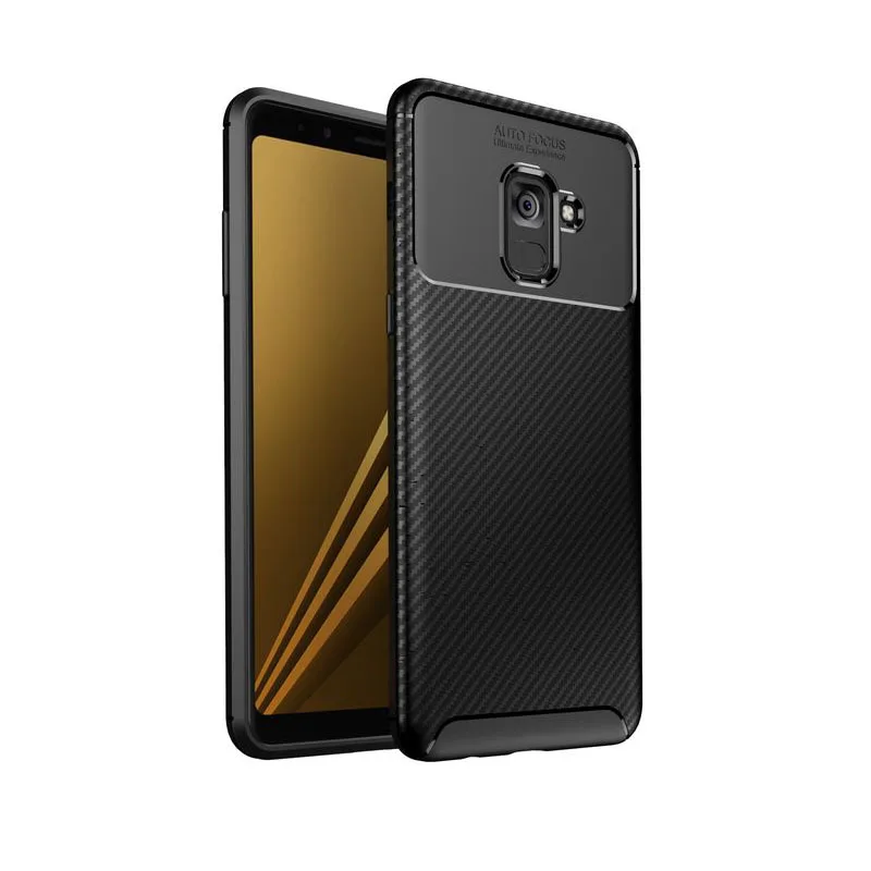 

Case For SamSuang Galaxy A8 Soft Silicone Protection Back Cover For SamSuang A 8 A8 Plus Luxury Carbon fiber Anti-fall Cases