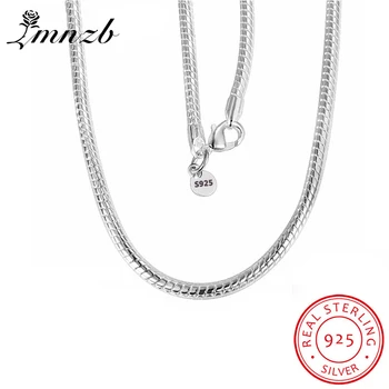 

LMNZB 100% Original 925 Sterling Silver 4MM Snake Chain Necklace Men Women Fashion Jewelry Gift Accessories LN192