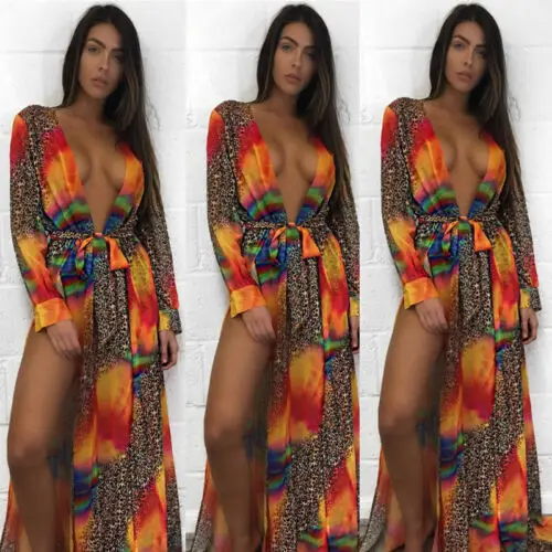 Summer Women's Chiffon Long Maix Swim Dress Female Bikini Cover Ups Beach Swim Wear