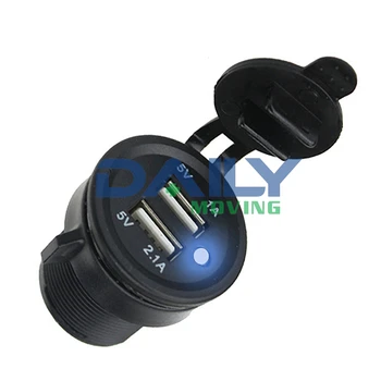 

IP68 Waterproof DC12V-24V Dual USB Charger 2 Port Power Socket 5V 2.1A/1A For Iphone Samsung Z2