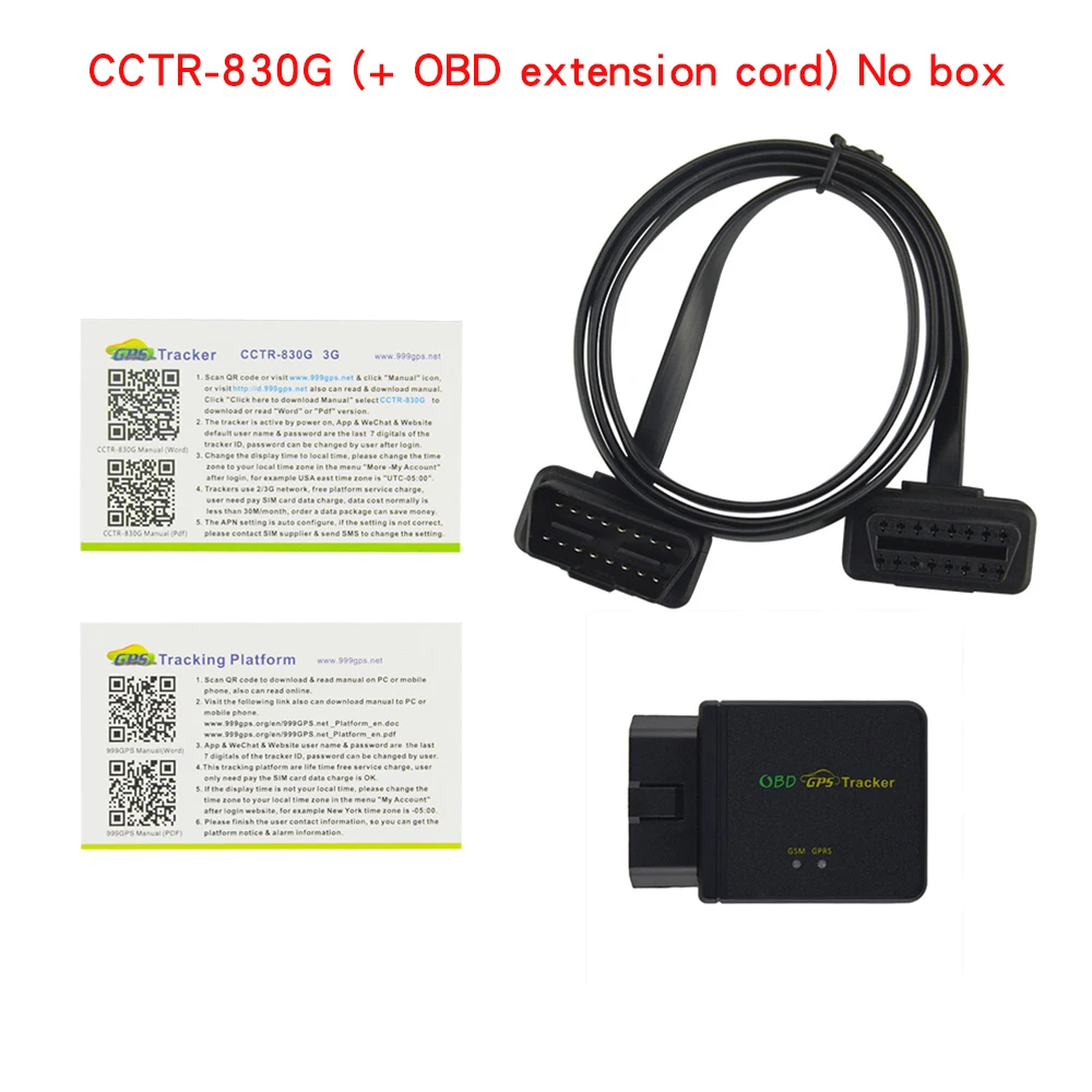 Высокое качество Смарт OBD gps трекер автомобиль 4G LTE gps локатор CCTR-830G устройство слежения веб DIY без установки - Цвет: No box with cord