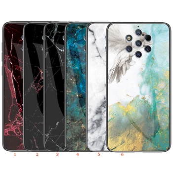 

30pcs/lot Glossy Marble Stone Tempered Glass Hard Case For Nokia 9