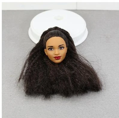black doll heads with hair