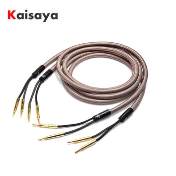 

Hifi Speaker Cable Pure Copper Audio Speaker Wire with Gold plated Banana Plug T1191