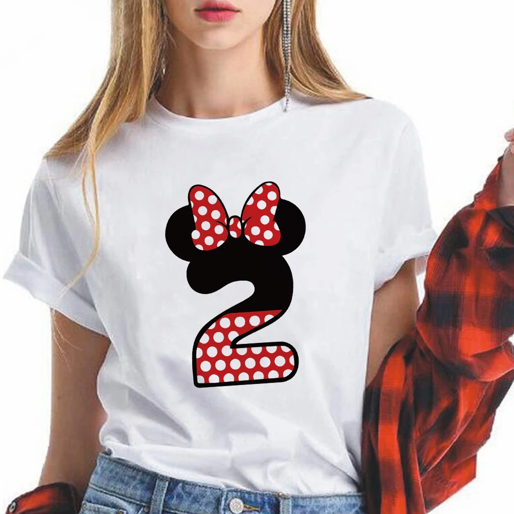 Evolucionar delicadeza Refinamiento Disney Camiseta de Minnie Mouse para mujer, camiseta con diseño impreso de  número de cumpleaños o de la suerte, ropa de calle para mujer, ropa  informal, envío directo|Camisetas| - AliExpress