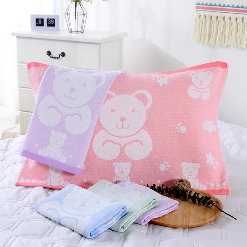 

XT Pure Cotton Gauze Pillow Case Gaoyang Three Layer Soft Fabric Pillow Case Soft Breathable-