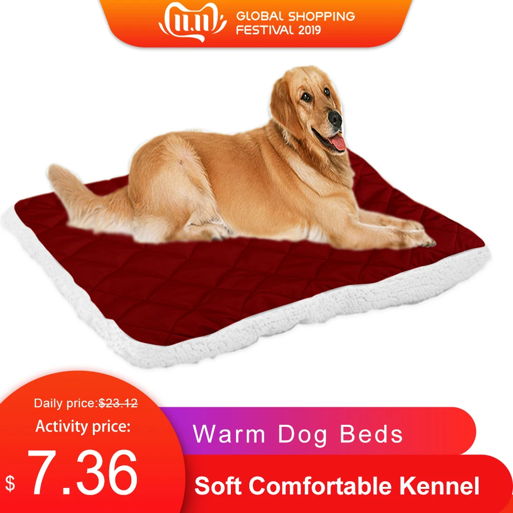 

Warm Dog Beds for Small Large Dogs Plush Dog Bed Pet Mat Soft Comfortable Kennel Puppy Dog Cushion Blanket Pet Accessories