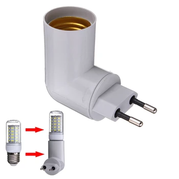 

Jiguoor PBT PP To E27 Base LED Light Lamp Holder Bulb Adapter Converter Socket EU plug to E27
