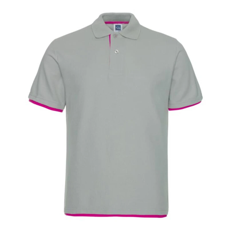 Мужские рубашки поло, повседневные однотонные тонкие дышащие рубашки с коротким рукавом, красивые летние мужские рубашки для гольфа, тенниса, мужские рубашки поло, мужские топы 3XL - Цвет: gray red