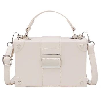 

New Portable Box Bag Korean Handbag Wild Crossbody Shoulder Bag Small Women Messenger Square Bag White