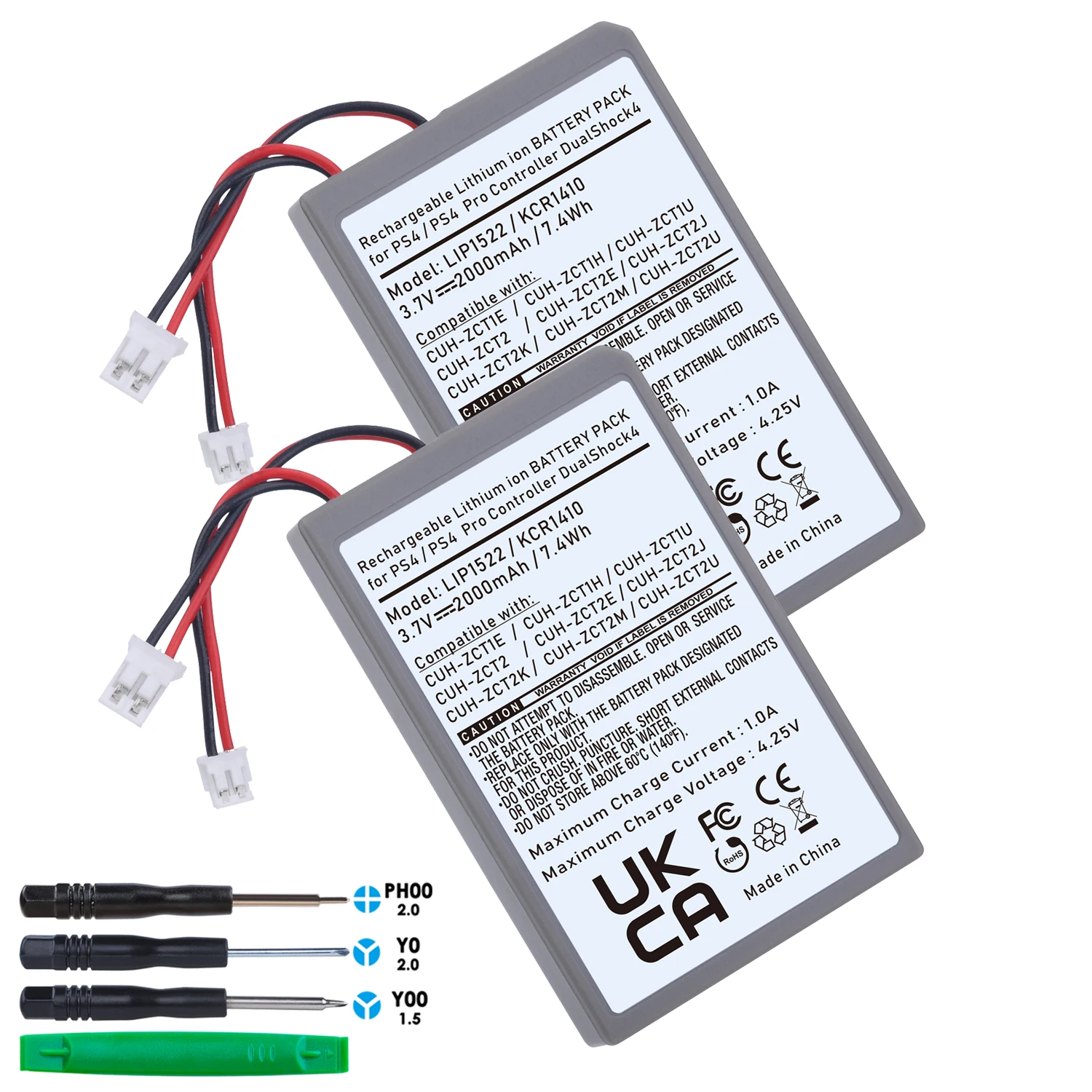 Battery for SONY PS4, PS4 PRo Slim Dualshock 4 V1 V2 Wireless Controller CUH-ZCT2, CUH-ZCT2E, CUH-ZCT1E, CUH-ZCT1U button cell Batteries