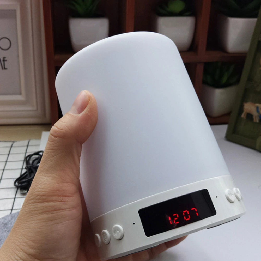  Colorful Night Light With Bluetooth Speaker Smart Portable Wireless Touch Control Desk Table Lamp T - 4000274053112