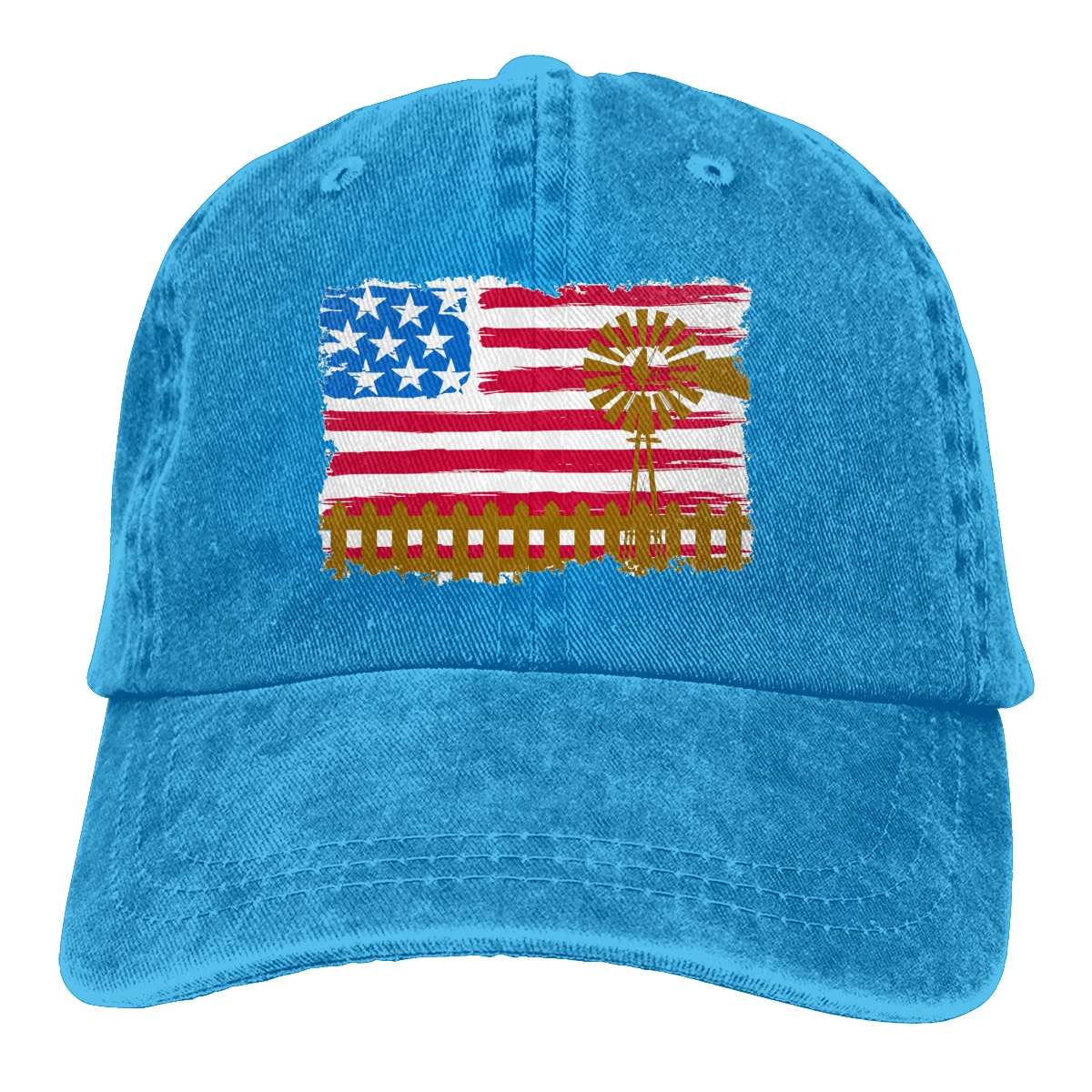 Windmill американский флаг Casquette черный унисекс Мужские Женские джинсовые бейсболка с ремешком кепки Регулируемый Гольф папа шляпа