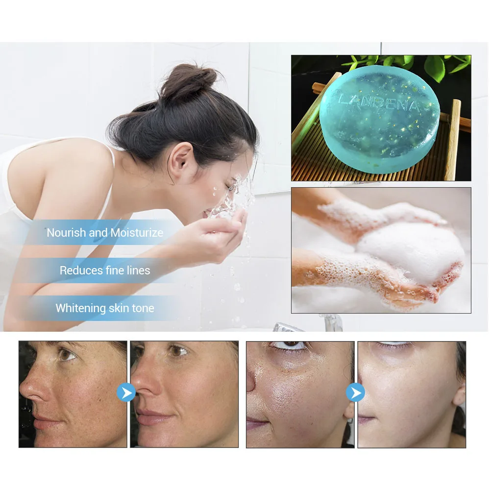 LANBENA Hyaluronic Acid Handmade Soap Face Cleaner Moisturizing Acne Treatment Repair Whitening Anti-Aning Winkles Facial Care LANBENA Hyaluronic Acid Handmade Soap Face Cleaner Moisturizing Acne Treatment Repair Whitening Anti-Aning Winkles Facial Care