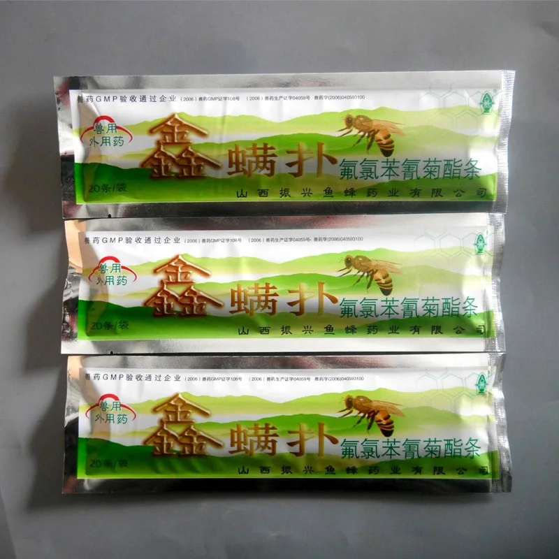 20 Pcs/Bag Beekeeping Fluvalinate Mite Killer Tool Pest Control Varroa Strip MU8669
