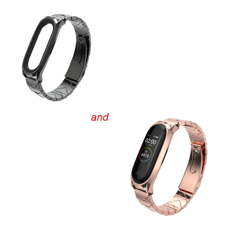 NO.3 2 шт./компл. mi рабочих мест стиль mi Band 3/4 металлической застежкой Нержавеющая сталь для спортивной камеры Xiao mi Band 3/4 Ремешок Браслет Разъемный наручные mi band3 - Цвет: NO.3